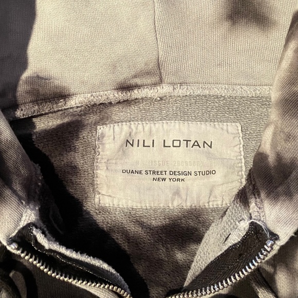 Nili Lotan Tie-Dye Black and Gray Hoodie -- Matching Pants Listed Too! size L - Picture 5 of 6